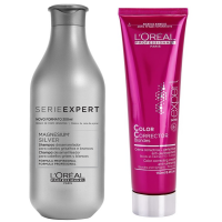 Pack Shampoo Silver y Máscara Corrector de Rubios Loreal