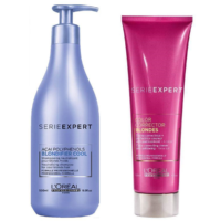 Shampoo Blondifier Cool 500ml y Corrector de Rubios Loreal